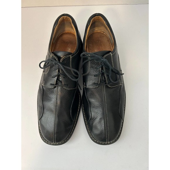 JOHNSTON & MURPHY Shuler Bicycle Toe Oxford Shoes Black Leather Men's Size 11 - Picture 2 of 8